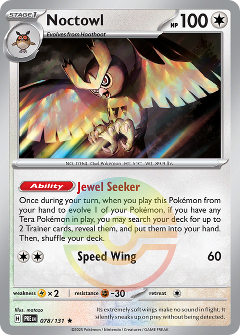 Noctowl - Prismatic Evolutions - 078/131 - Poke Ball Reverse Holofoil