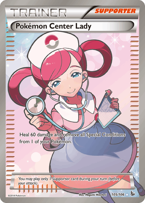 Pokémon Center Lady – Flashfire – 105/106