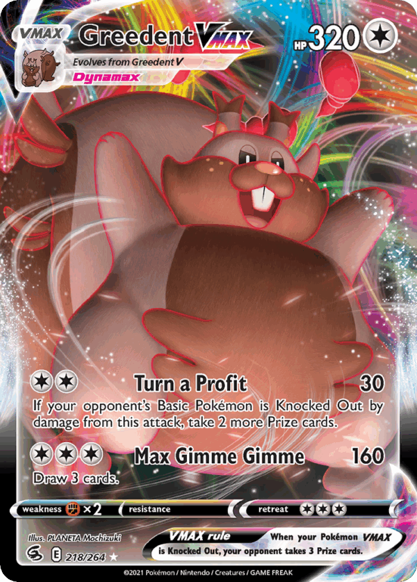 Greedent VMAX – Fusion Strike – 218/264