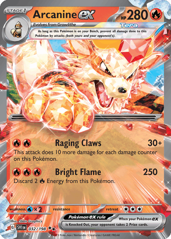 Arcanine ex – Scarlet & Violet – 32/198