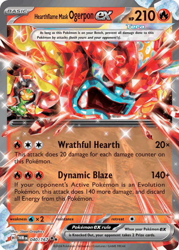 Hearthflame Mask Ogerpon ex – Twilight Masquerade – 40/167