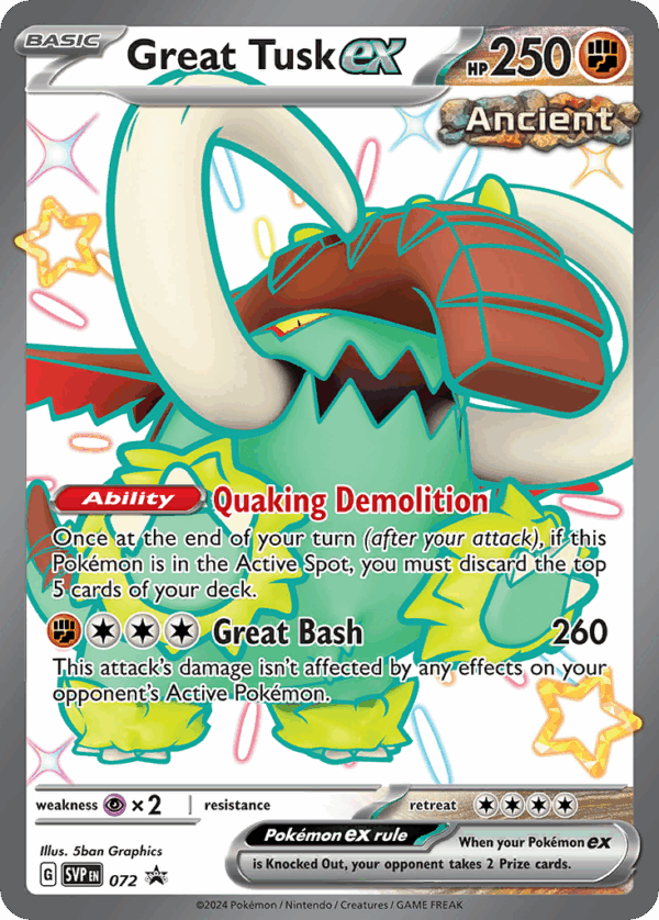 Great Tusk ex – Scarlet & Violet Black Star Promos – 72/102