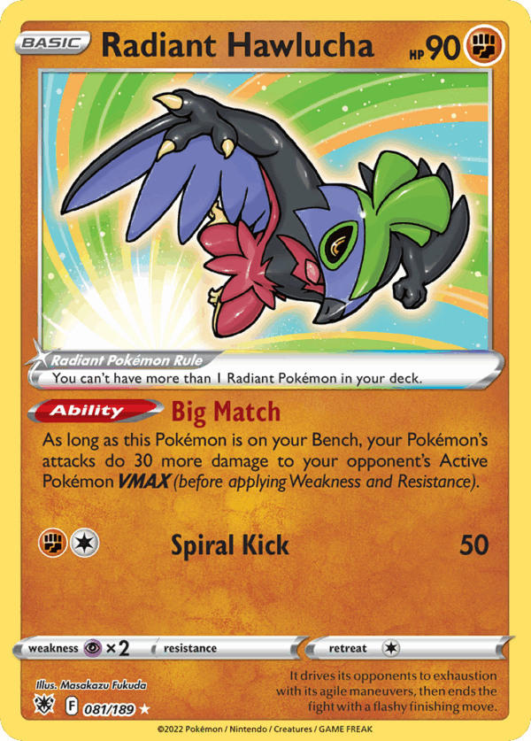 Radiant Hawlucha – Astral Radiance – 81/189