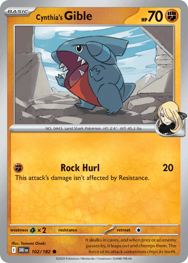 Cynthia's Gible – Destined Rivals – 102/182 – Cosmos Holo