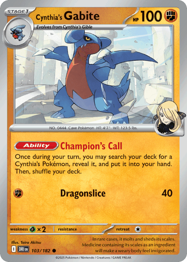 Cynthia's Gabite – Destined Rivals – 103/182 – Cosmos Holo