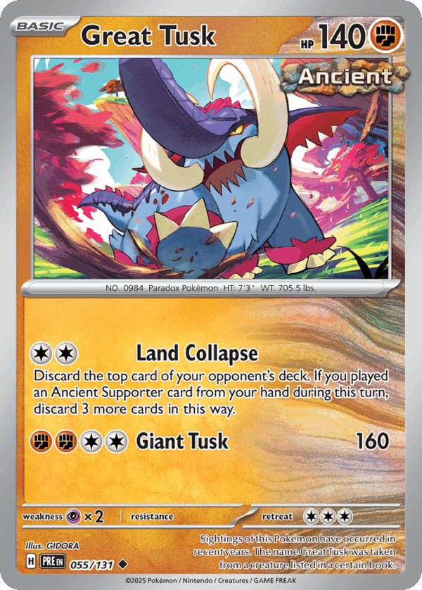 Great Tusk – Prismatic Evolutions – 55/131 – Pokeball Holo