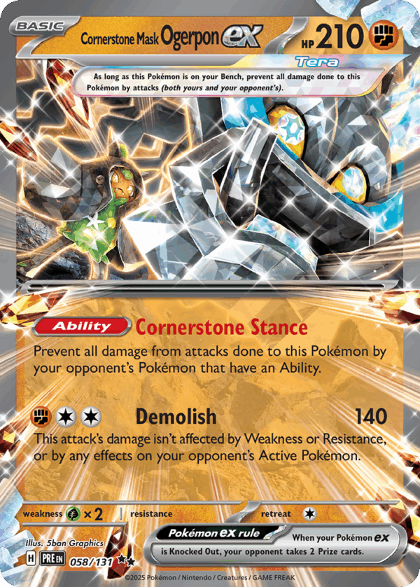 Cornerstone Mask Ogerpon ex – Prismatic Evolutions – 58/131