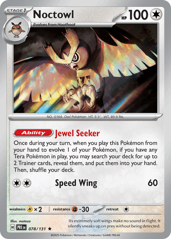 Noctowl – Prismatic Evolutions – 78/131 – Pokeball Holo