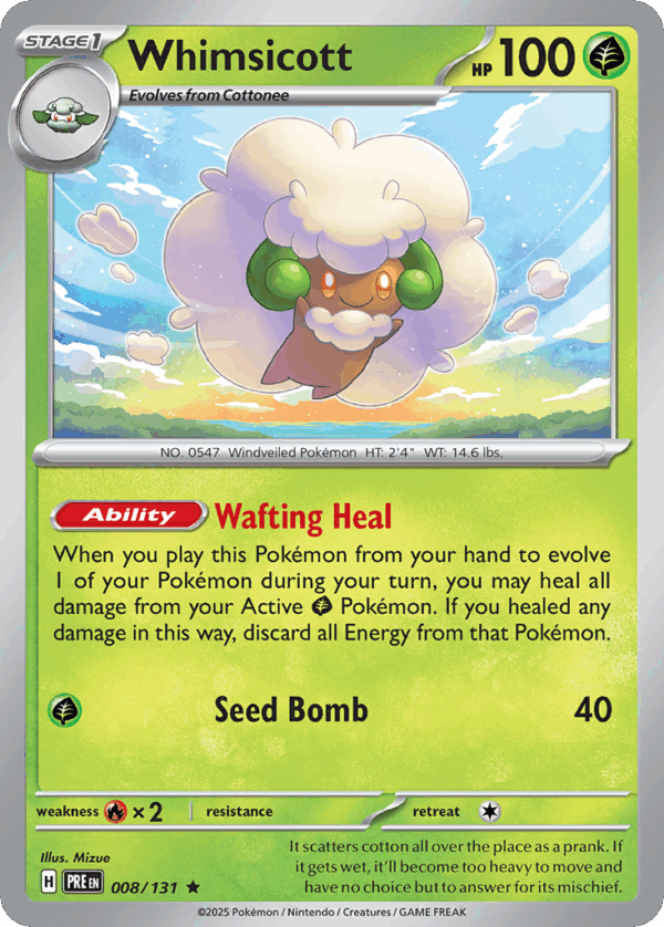 Whimsicott – Prismatic Evolutions – 8/131 – Pokeball Holo