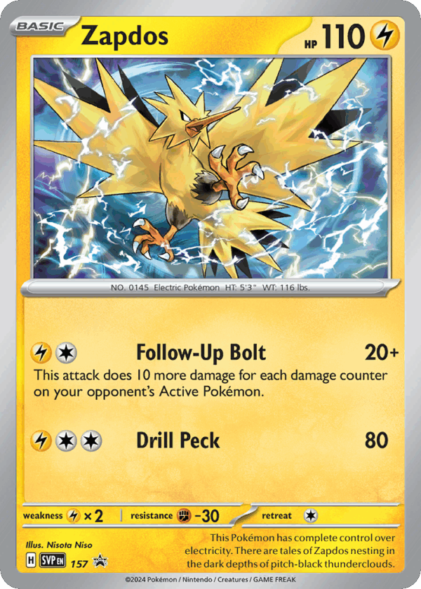 Zapdos – Scarlet & Violet Black Star Promos – 157/215 - Cosmos Holo