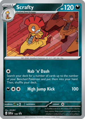 Scrafty – Scarlet & Violet Black Star Promos – 188/215 - Cosmos Holo