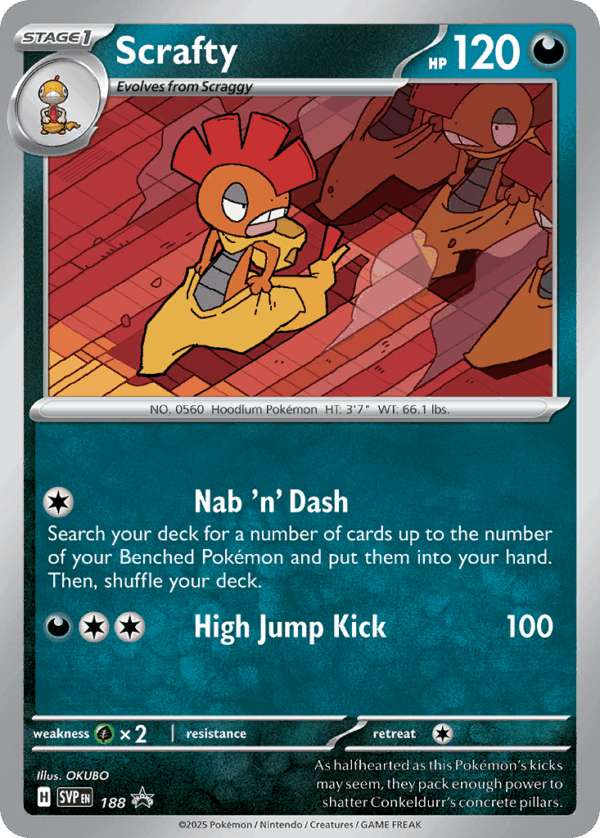 Scrafty – Scarlet & Violet Black Star Promos – 188/215 - Cosmos Holo