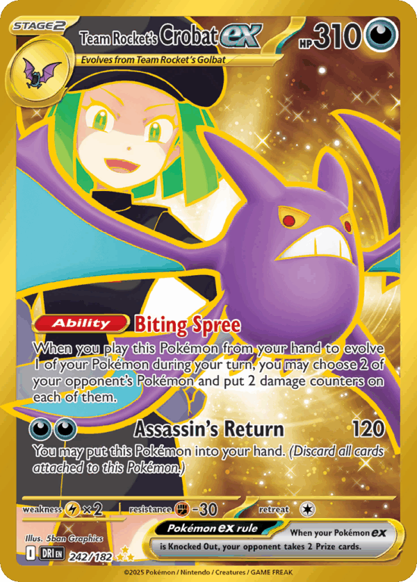Team Rocket's Crobat ex – Destined Rivals – 242/182