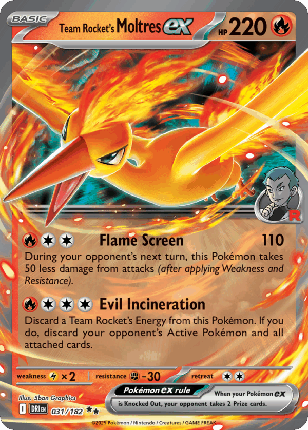 Team Rocket's Moltres ex – Destined Rivals – 31/182