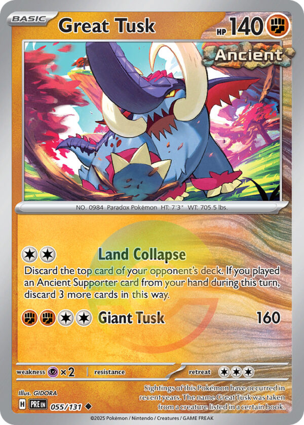 Great Tusk – Prismatic Evolutions – 55/131 - Pokeball Holo