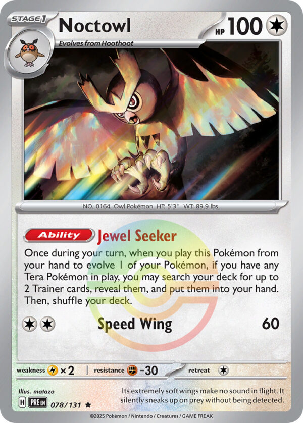 Noctowl – Prismatic Evolutions – 78/131 - Pokeball Holo