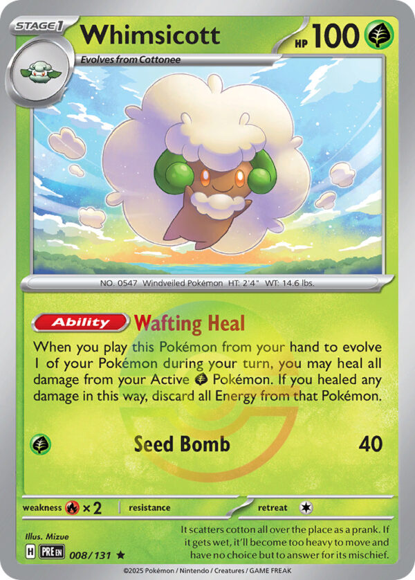 Whimsicott – Prismatic Evolutions – 8/131 - Pokeball Holo