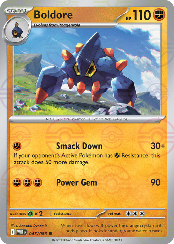 Boldore – White Flare – 47/86 - Pokeball Holo
