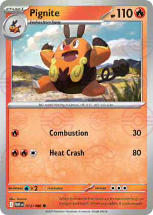 Pignite – White Flare – 12/86 - Pokeball Holo