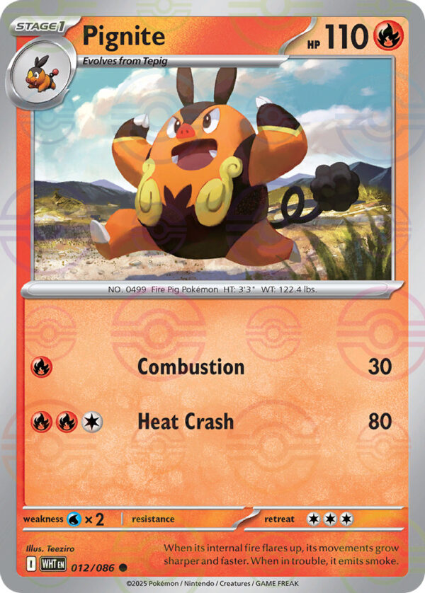 Pignite – White Flare – 12/86 - Pokeball Holo